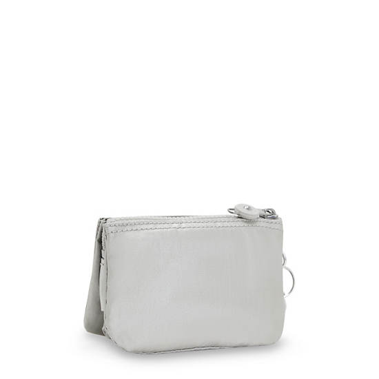 Plecaki Kipling Creativity Small Metallic Pouch Srebrne | PL 1106PJ